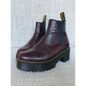 Doc Marten Burgundy Rometty Platform Boots